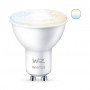 Bec LED inteligent WiZ Connected Whites, Wi-Fi, GU10, 4.9W (50W), 345 lm, lumina alba (2700-6500K), compatibil Google Assistant/