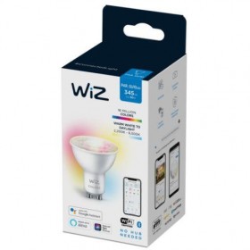 Bec LED RGB inteligent WiZ Connected Colors, Wi-Fi, GU10, 4.9W (50W), 345 lm, lumina alba si color (2200-6500K), compatibil Goog