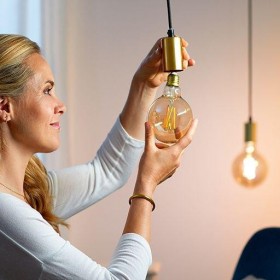 Bec LED inteligent vintage (decorativ) WiZ Connected Filament Gold G95 ,Wi-Fi, E27, 6.7W (50W), 640 lm, lumina alba (2000-5000K)