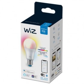 Bec LED RGB inteligent WiZ Connected Colors A60, Wi-Fi, E27, 8W (60W), 806 lm, lumina alba si color (2200-6500K), compatibil Goo