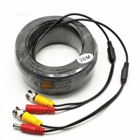 Cablu video si alimentare 30 metri LN-EC04-30M conectori DC si BNC  Video Power: 26 AWG Insulation: 1.3mm Colourless PE Power Co