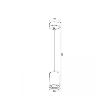 Pendul Vivalux BK FARGO, GU10, Ø80mm, cablu 1m, Negru, bec neinclus