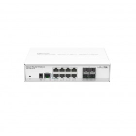 MikroTik Smart Switch, CRS112-8G-4S-IN 8x Gigabit Ethernet, 4x SFPcages, 400MHz CPU, 128MB RAM, desktop case, RouterOS L5