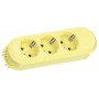 Prelungitor Bachmann SMART 3xCEE7/3, fara intrerupator, lungime cablu 1.5m, H05VV-F 3G1.5 Lemon Yellow nedemontabil