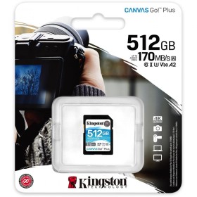 Kingston 512GB SDXC Canvas Go Plus 170R C10 UHS-I U3 V30