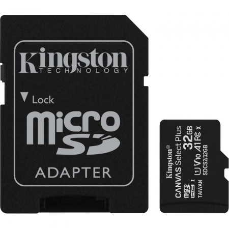 Card de Memorie MicroSDHC Kingston Select Plus, 32GB, Adaptor SD, Class 10