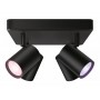Spot LED RGB WiZ Imageo SQ, Wi-Fi, Bluetooth, control vocal, 4xGU10, 4x5W, 1380 lm, lumina alba si color (2200-6500K), IP20, 12.