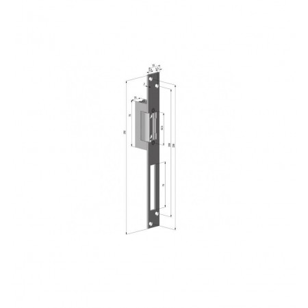 Electromagnet fail lock Yale YB17-12D-LH, 12Vcc, consum redus, 230mA memorie mecanica, include placa suport lunga.