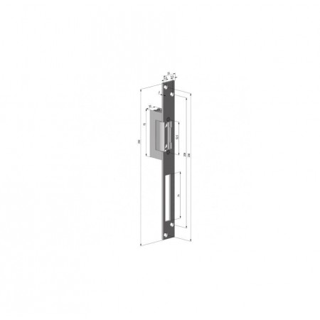 Electromagnet fail lock YALE YB17-12D-LR, 12Vcc, consum redus, 230mA, contact monitorizare, include placa suport lunga.