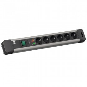 Prelungitor Bachmann CONNECTUS 6xCEE7/3 PC, cu intrerupator, 1xPST, cordon 5m, H05VV-F 3G1.5 (protectie supratensiune)