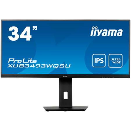IIYAMA Monitor LED XUB3493WQSU-B5 34” IPS 3440 x 1440 @75Hz 21:9, 400 cd/m², 4ms, HDMI, DP, USB, height, swivel, tilt,