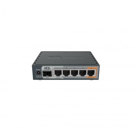 Mikrotik 5-Port Gigabt Ethernet Router, RB760iGS, 5* 10/100/1000Ethernetports, CPU nominal frequency: 880 MHz, 2* CPU core count