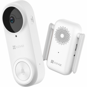 Sonerie video wireless EZVIZ 2K, sonerie alimentata cu baterii si detectare umana AI, comunicare bidirectionala si vedere noctur