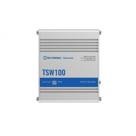 TELTONIKA INDUSTRIAL 5PORT Unmanaged POE+ Switch TSW100, Interfata: 5 x ETH ports, 10/100/1000 Mbps, supports auto MDI/MDIX cros