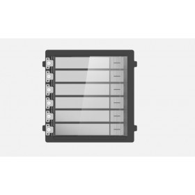 Modul de extensie videinterfon cu sase butoane de apelare Hikvision DS- KD-KK/S montaj aplicat sau ingropat (acesoriile de monta