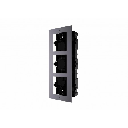 Panou frontal pentru 3 module videointerfon modular Hikvision DS-KD-ACF3 permite conectarea a 3 module de videointerfon modular 