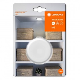 Lampa LED portabila Ledvance DOT-it TOUCH SLIM, 5V, 0.45W, 30 lm, lumina neutra (4000K), dimabila, Touch control, Ø65x18mm, bate