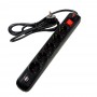 PRELUNGITOR SPACER, Schuko x 5, conectare prin Schuko (T), USB x 2, cablu 1.8 m, 16 A, max. 3500W, protectie supratensiune, negr