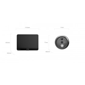 Vizor electronic Ezviz cu sonerie  CS-HP4 Senzor camera: 1/3" Progressive Scan CMOS Lentila:  2.0 mm @ F2.2, visual angle (diago