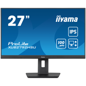 IIYAMA Monitor LED XUB2792HSU-B6 27" IPS Slim-line 1920 x 1080 @100Hz 250 cd/m² 1300:1 0.4ms HDMI DP 4x USB 3.2 HDCP height, swi