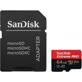 Card de Memorie Micro Secure Digital Card SanDisk Extreme PLUS, 64GB, Clasa 10, R/W speed: up to 100MB/s/ 90MB/s, include adapto