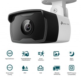 "TP-Link Camera IR de supraveghere Bullet pentru exterior VIGIC320I(4MM), Senzor imagine: CMOS 1/3"", Lentila 2.8mm, F2.2,Weathe