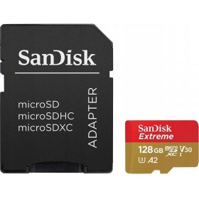 SanDisk Extreme microSDXC 128GB for Action Cams and Drones + SD Adapter + 1 year RescuePRO Deluxe up to 190MB/s & 90MB/s Read/Wr
