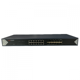 Switch 24 porturi Hikvision DS-3E0524TF gigabit, 12 porturi RJ45 + 12 porturi SFP