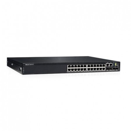 Dell EMC Switch N3224T-ON, 24x1G RJ-45, 4x10G SFP+, 2x100G QSFP28, 1xAC PSU, IO/PS, OS6,  3Yr ProSupport + NBD