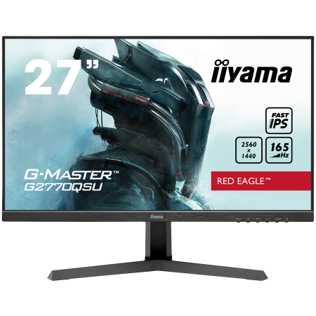 IIYAMA Monitor LED G2770QSU-B1 Fast IPS, matte finish 2560 x 1440 @165Hz  400 cd/m² 	0.5ms HDMI DP USB Hub tilt