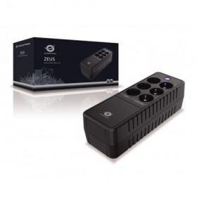 Conceptronic ZEUS05E 650VA 360W UPS, Schuko x 6 (3x surge protection 3x surge protection & battery backup), RJ45 In/Out, AVR, 11