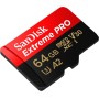 SanDisk Extreme PRO microSDXC 64GB + SD Adapter + 2 years RescuePRO Deluxe up to 200MB/s & 90MB/s Read/Write speeds A2 C10 V30 U