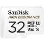 SanDisk High Endurance microSDHC 32GB + SD Adapter - for dash cams & home monitoring, up to 2,500 Hours, Full HD / 4K videos, up
