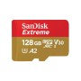SanDisk Extreme microSDXC 128GB + SD Adapter + 1 year RescuePRO Deluxe up to 190MB/s & 90MB/s Read/Write speeds A2 C10 V30 UHS-I