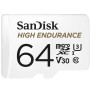 SanDisk High Endurance microSDXC 64GB + SD Adapter - for dash cams & home monitoring, up to 5,000 Hours, Full HD / 4K videos, up
