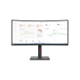 Monitor Lenovo ThinkVision T34w-30, 34" (3440x1440) WLED, Anti-glare, Curvature: 1500R, Speakers: Modular Soundbar Support, View