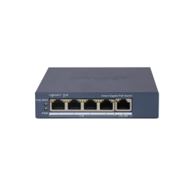 Switch PoE Hikvision DS-3E1505P-EI, 4 × Gigabit PoE port,1 × Gigabit RJ45 port, Total PoE Power Budget 60W, Support 802.1Q VLAN,
