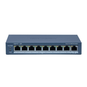 Switch 8 porturi POE Hikvision DS-3E1309P-EI(B), Smart Managed, 8 × 10/100M PoE ports,1 × Gigabit RJ45 port, PoE power budget 11