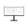Monitor Lenovo ThinkVision T34w-30, 34" (3440x1440) WLED, Anti-glare, Curvature: 1500R, Speakers: Modular Soundbar Support, View
