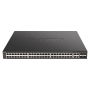 D-Link Switch DGS-2000-52mP, 48 porturi Gigabit, 4 porturi combo gigabitSFP, Capacity 104Gbps, 256 MB DDR3 SDRAM, flash: 32MB, c