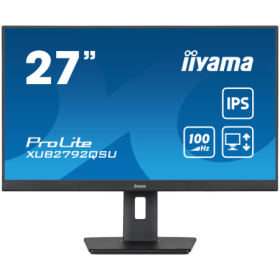 IIYAMA Prolite XUB2792QSU-B6 Business Monitor - 68.5 cm (27''), WQHD (2560x1440), IPS LED, 100Hz, 250 cd/m², matte / black
