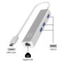 LevelOne USB-0504 Gigabit USB-C Network Adapter with USB Hub, 110 x 23.5 x 16.5 mm