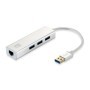 LevelOne USB-0503 Gigabit USB Network Adapter with USB Hub, 110 x 23.5 x 16.5 mm