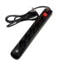 PRELUNGITOR SPACER, Schuko x 5, conectare prin Schuko (T), USB x 2, cablu 1.8 m, 16 A, max. 3500W, protectie supratensiune, negr