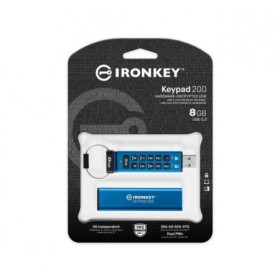 USB Flash Drive Kingston 8GB IronKey Keypad 200, USB 3.2 Gen1, FIPS140-3 Lvl 3 (Pending) AES-256 Encrypted