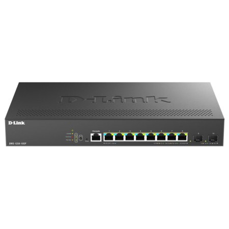 Switch D-Link DMS-1250-10SP , 8 porturi Gigabit, 2 porturi SFP+, Protocol 802.1D STP 802.1s MSTP 802.1w RSTP, rackabil