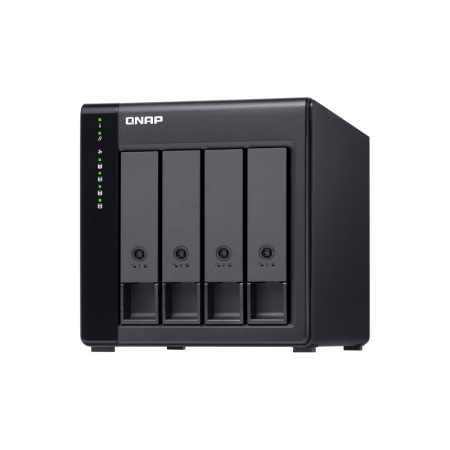 Server de fisiere QNAP TL-D400S, interfata SATA III, 2,5", 3,5" SATA, SAS, negru