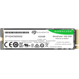 SSD SEAGATE BarraCuda 520 1.024TB M.2 2280-S2 PCIe Gen4 x4 NVMe 1.4, Read/Write: 5000/3200 MBps, TBW 250