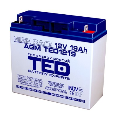 Baterii si acumulatori BATERIE AGM TED1219HRF3 12V 19Ah HIGH RATE TED