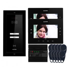 ELECTRAVideointerfon Electra Extra 7” pentru 2 familii montaj incastrat - negru